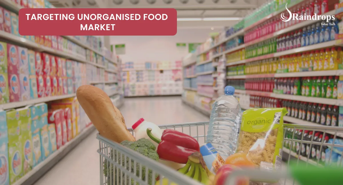 Local street food vendors, highlighting Raindrops Infotech's mission to empower the unorganized food market through technology.